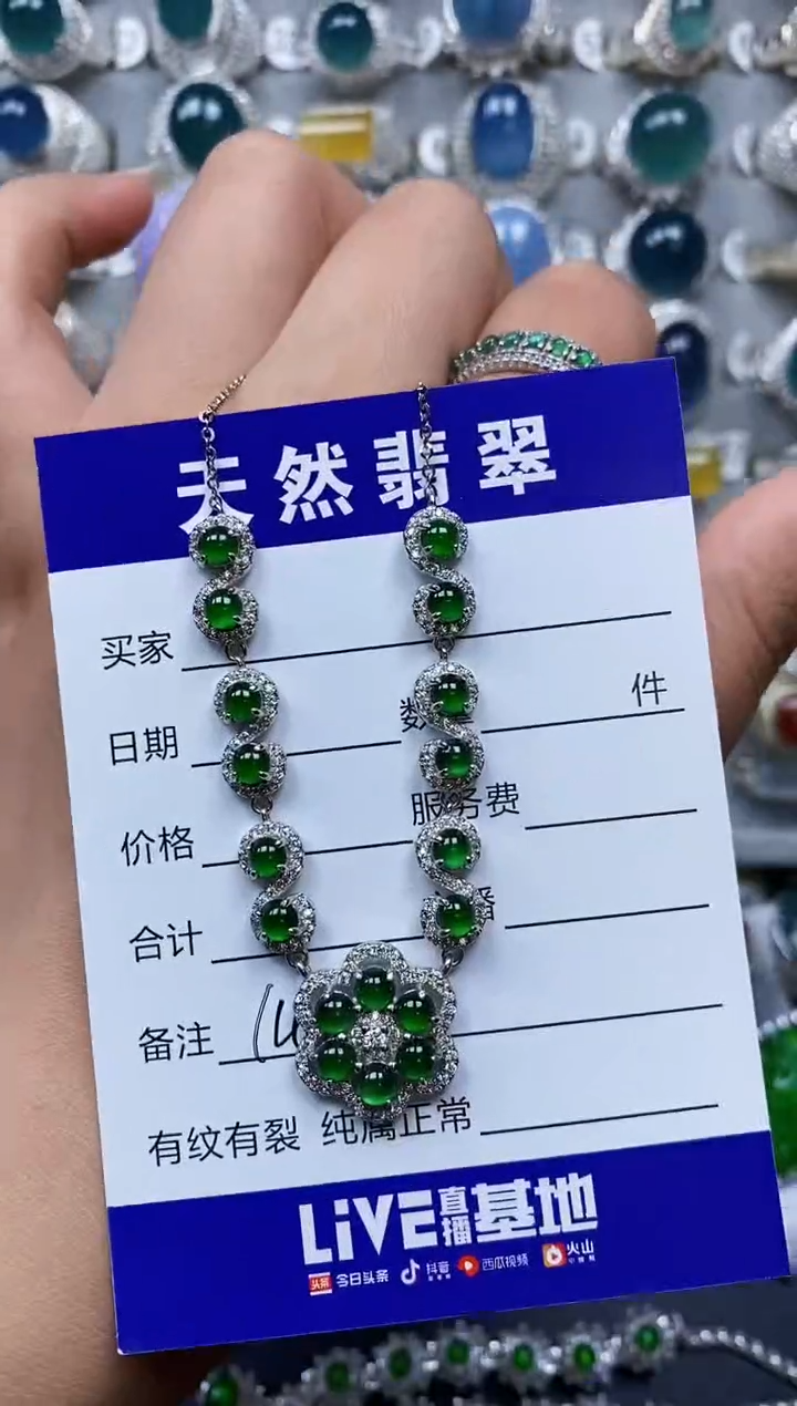 【闪购商品】翡翠颈饰银S925镶嵌0141