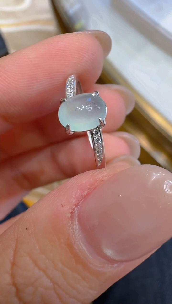 银S925镶嵌戒指翡翠多样性团购发一件