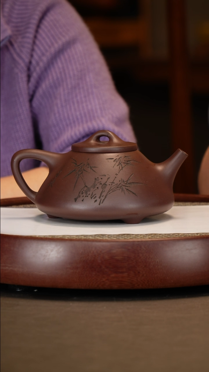 【闪购商品】紫砂茶壶【李铭】紫泥子冶石瓢