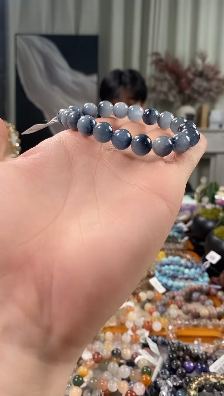 未镶嵌手链水晶蓝兔毛