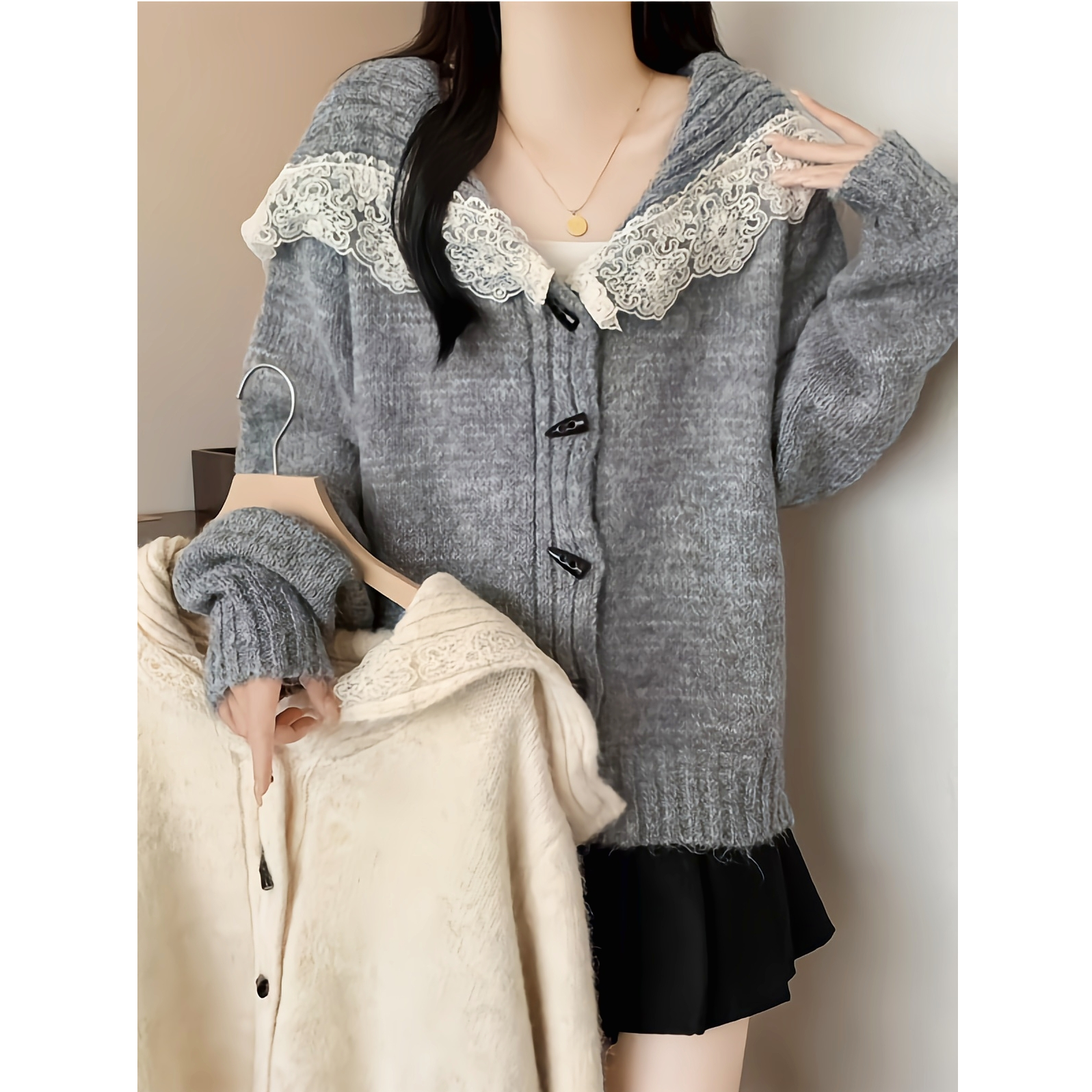 【嘉豪】套装秋冬款常规宽松型毛衣针织衫休闲风