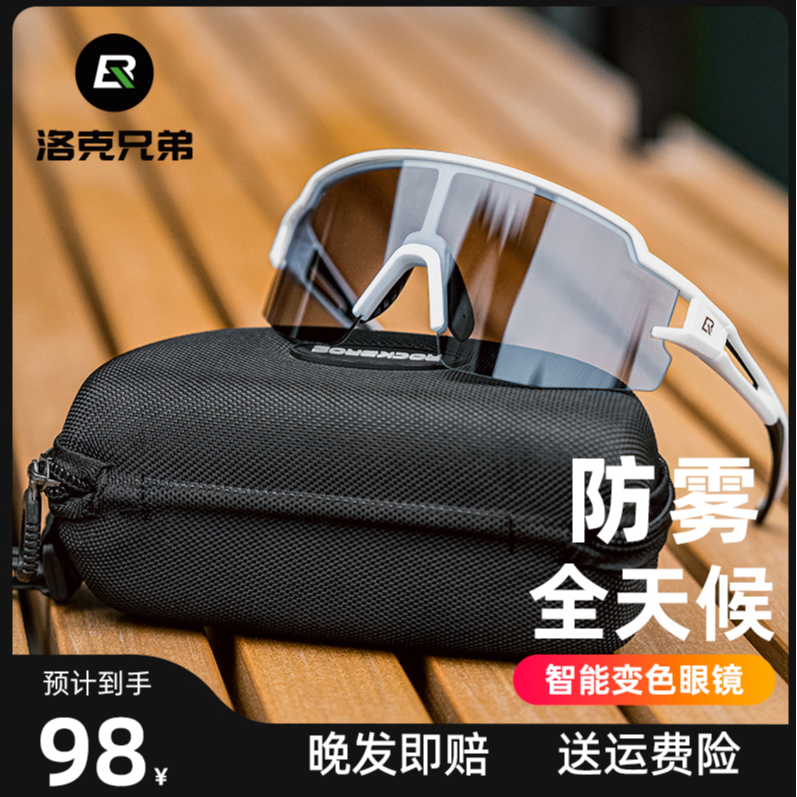 【日夜两用】洛克兄弟骑行眼镜护目镜防雾登山防风沙飞虫变色自行车