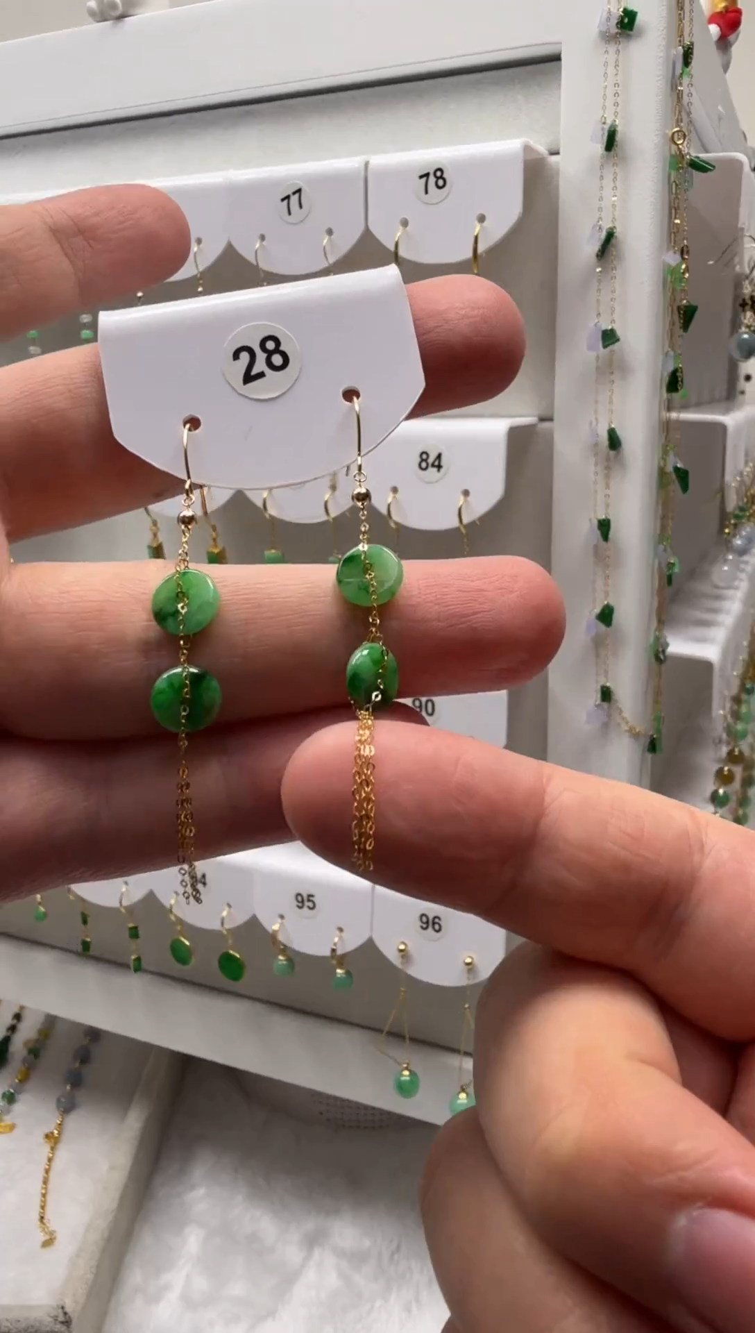 18K金镶嵌翡翠耳饰缅甸天然翡翠a货