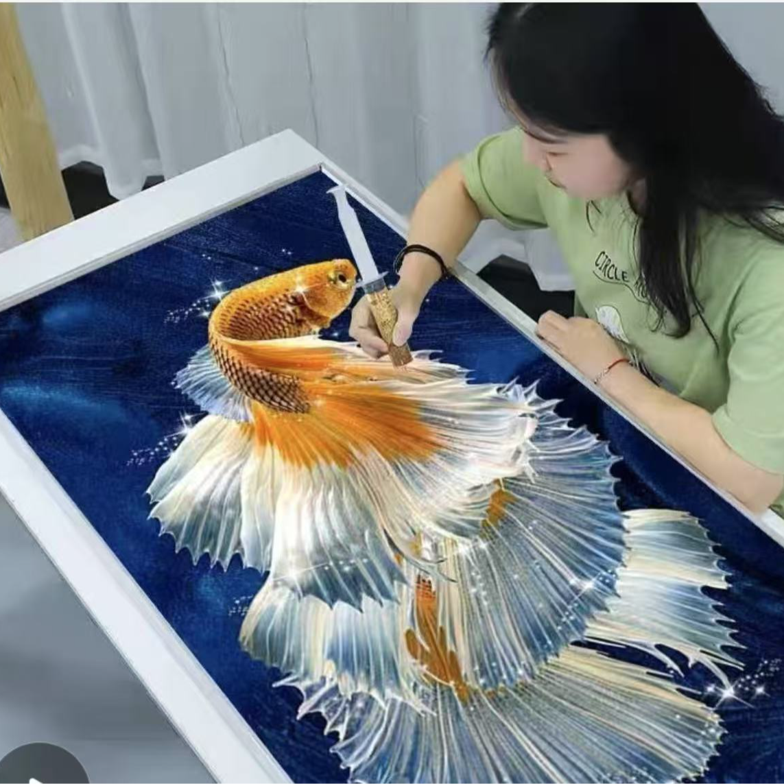 新款国潮绝代风华客厅十字绣点钻砖石贴画手工diy