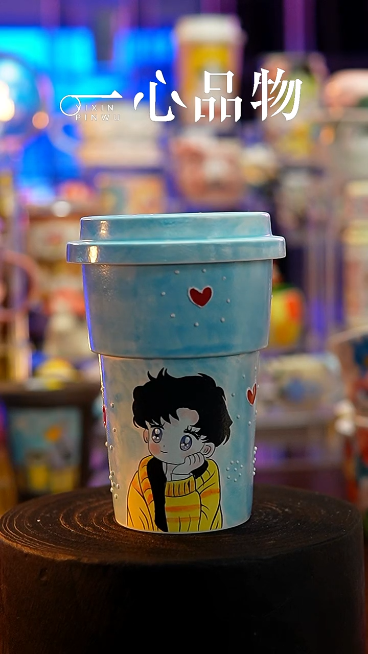 杯子瓷S131景德镇手工手绘杯子摆件
