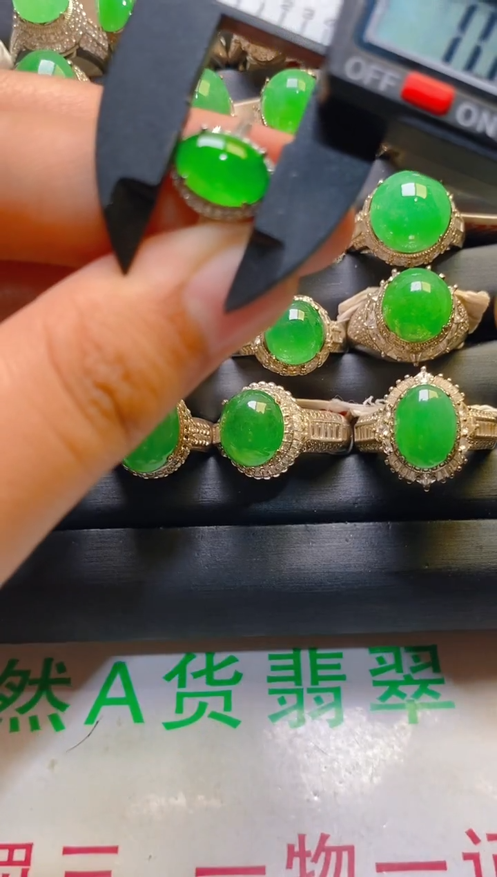 【闪购商品】翡翠银S925镶嵌耳饰天然A货翡翠1
