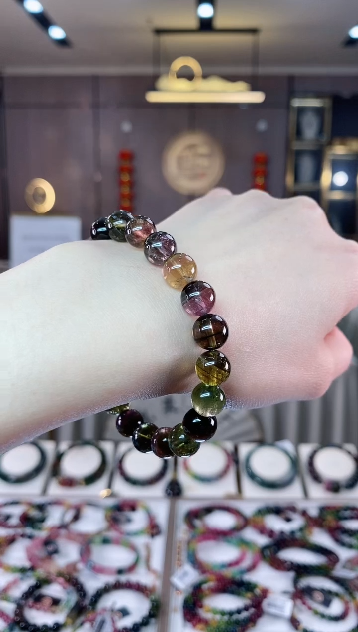 【闪购商品】碧玺西瓜单圈手串9mm+未镶嵌一物一证dan