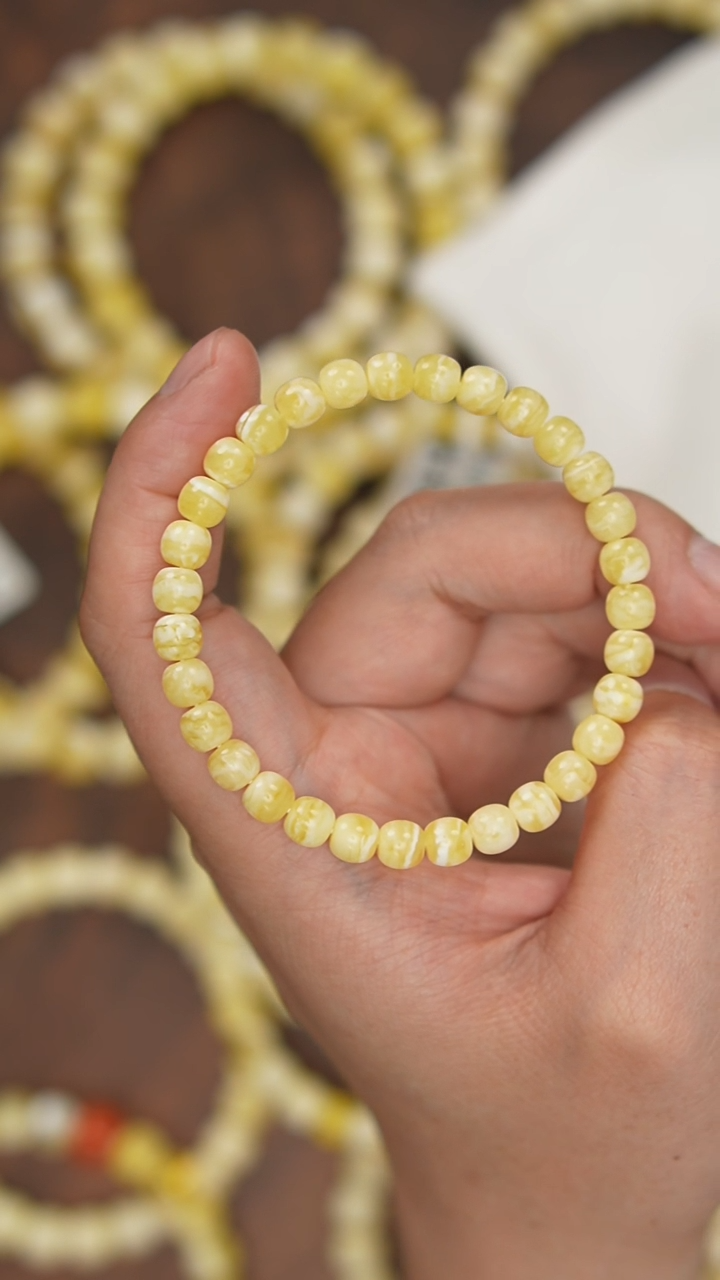 【闪购商品】蜜蜡珠宝奇石未镶嵌约6.5mm+（单件）