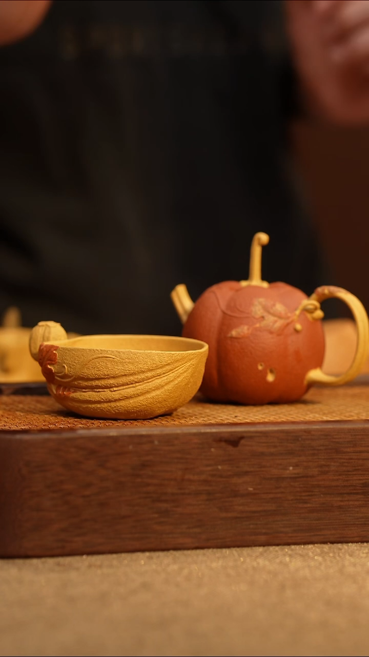 茶壶紫砂瓜韵流芳一壶一杯