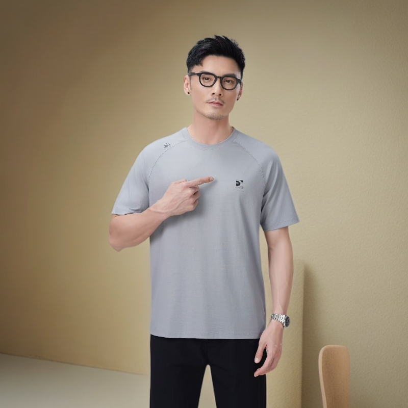 男士夏季凉感防晒短袖运动T恤男士男装运动夏季