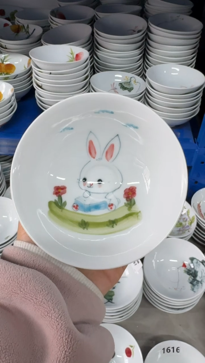 瓷片景德镇高温陶瓷食品级手绘釉中彩-壮壮碗