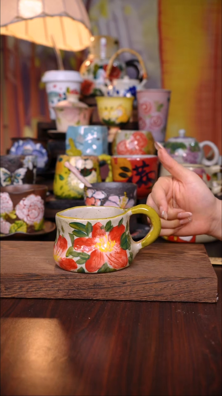 杯子陶泥垚手作 景德镇手工手绘陶瓷器物