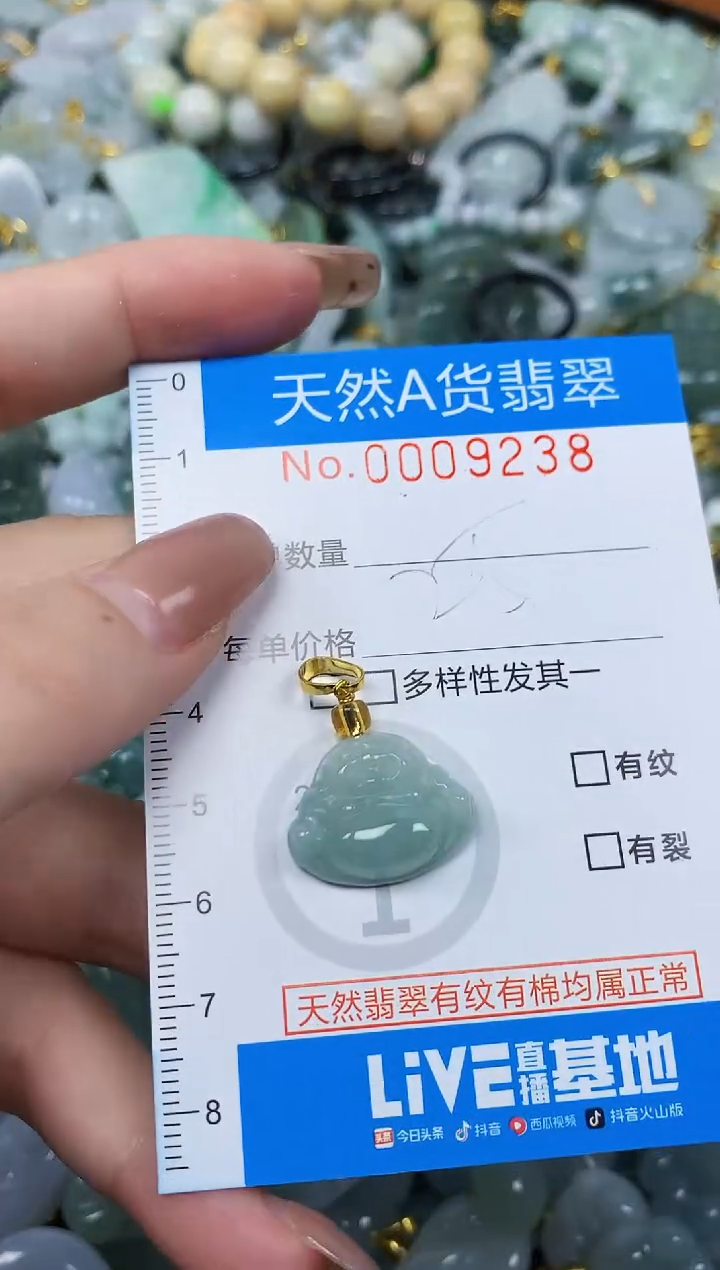 颈饰未镶嵌翡翠净货挂件-9238