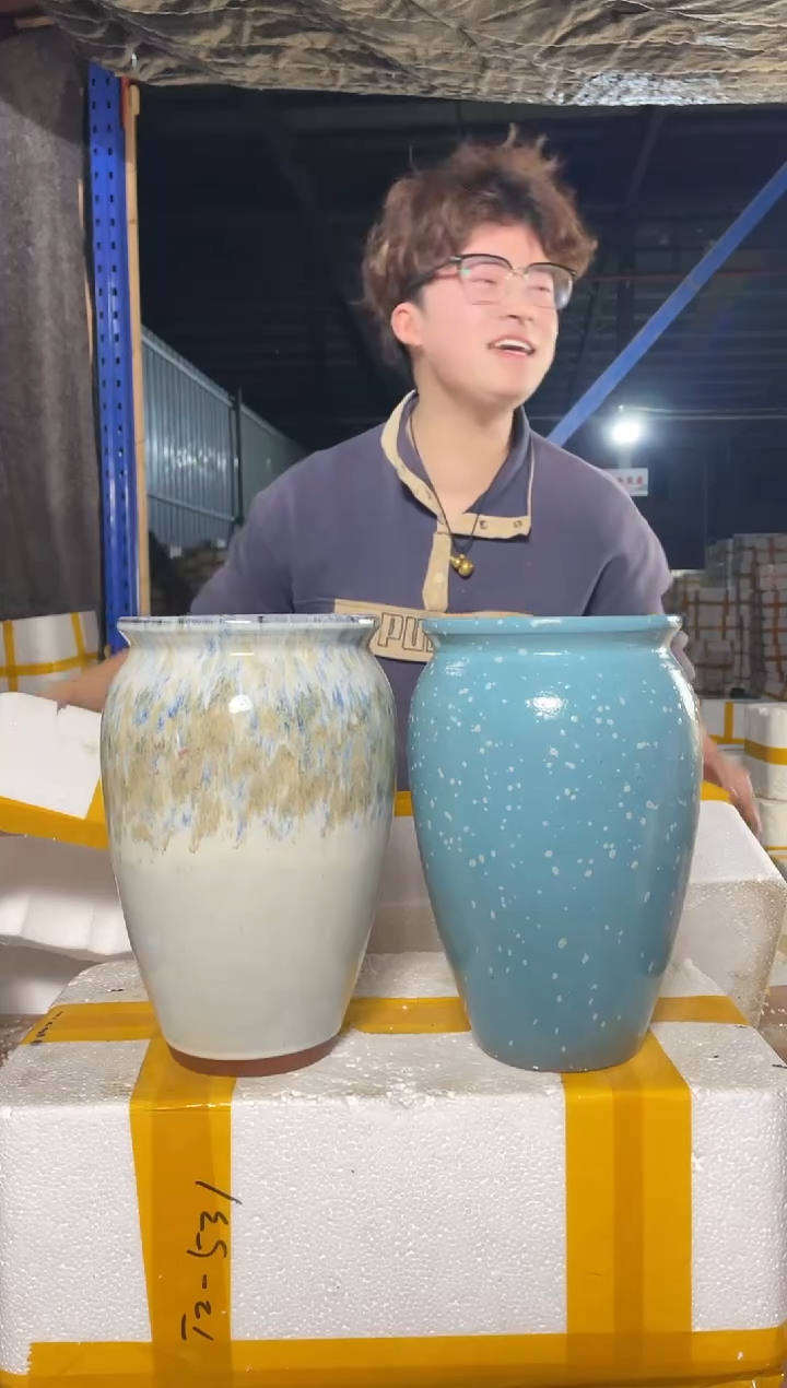 紫砂花盆宜兴紫砂粗陶花盆19.8/19