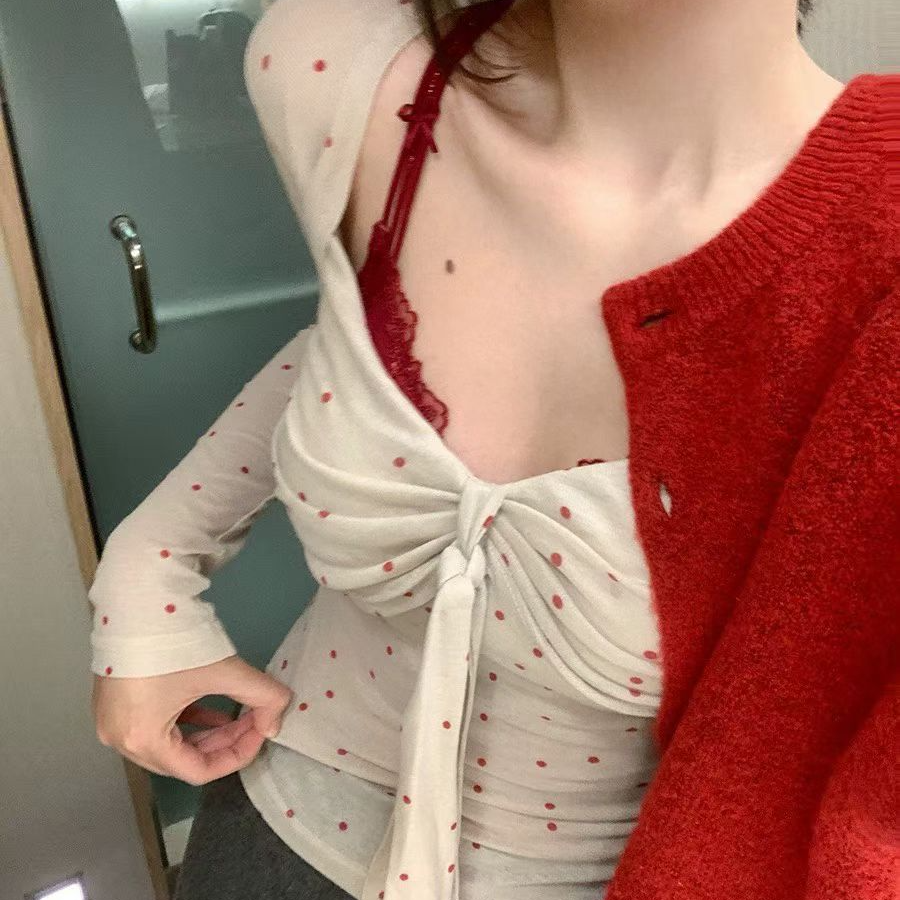 （29-59）纯欲辣妹气质高级显瘦打底衫连衣裙套装（扣号）