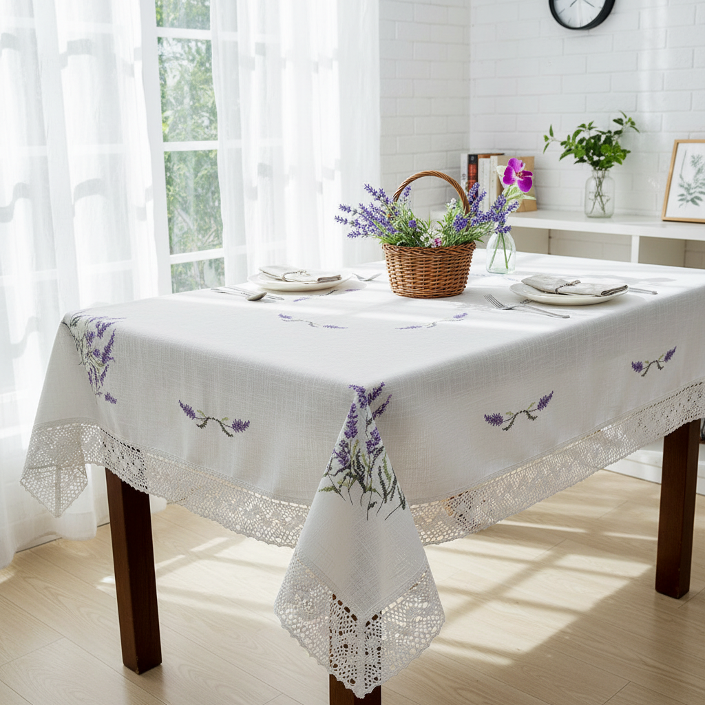 2507-6【120*160m】十字绣餐桌茶几桌布高档刺绣盖巾