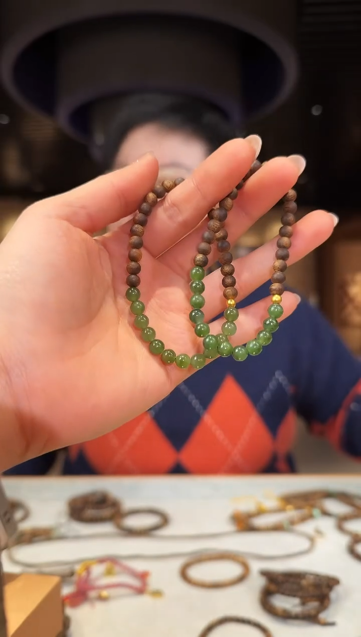 【闪购商品】沉香手串海南莺歌绿棋单圈圆珠（多样性发其一）