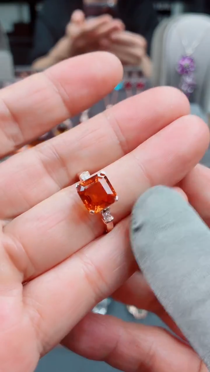 银S925镶嵌戒指黄晶黄晶戒指