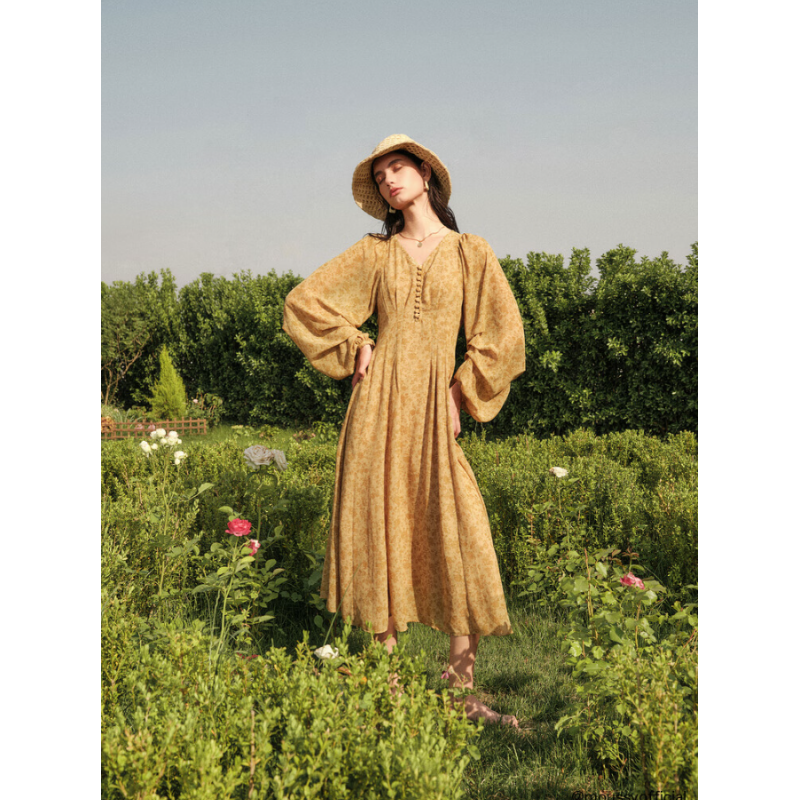 【Montendre】  刘亦菲同款 M 25人气款长款碎花连衣裙显瘦气质