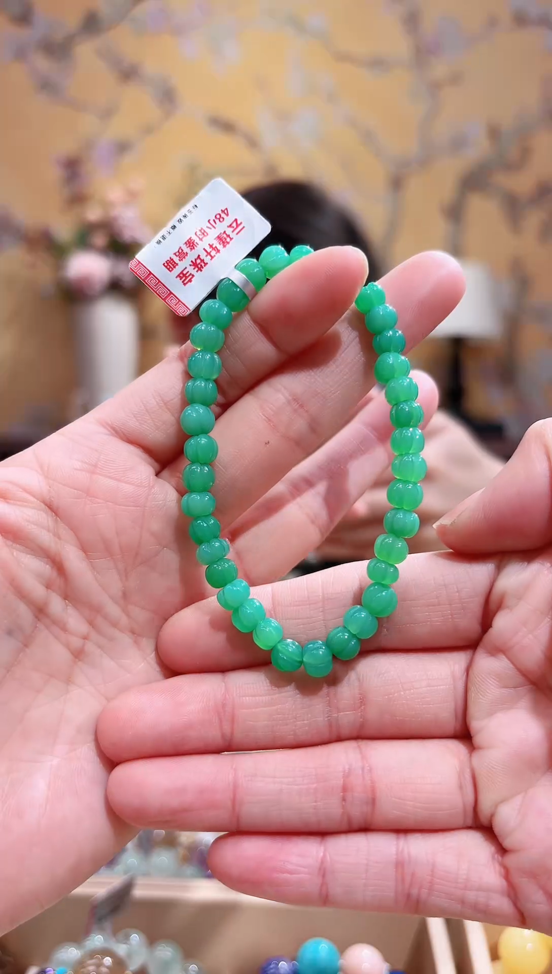 未镶嵌手链石英质玉设计款澳玉手串