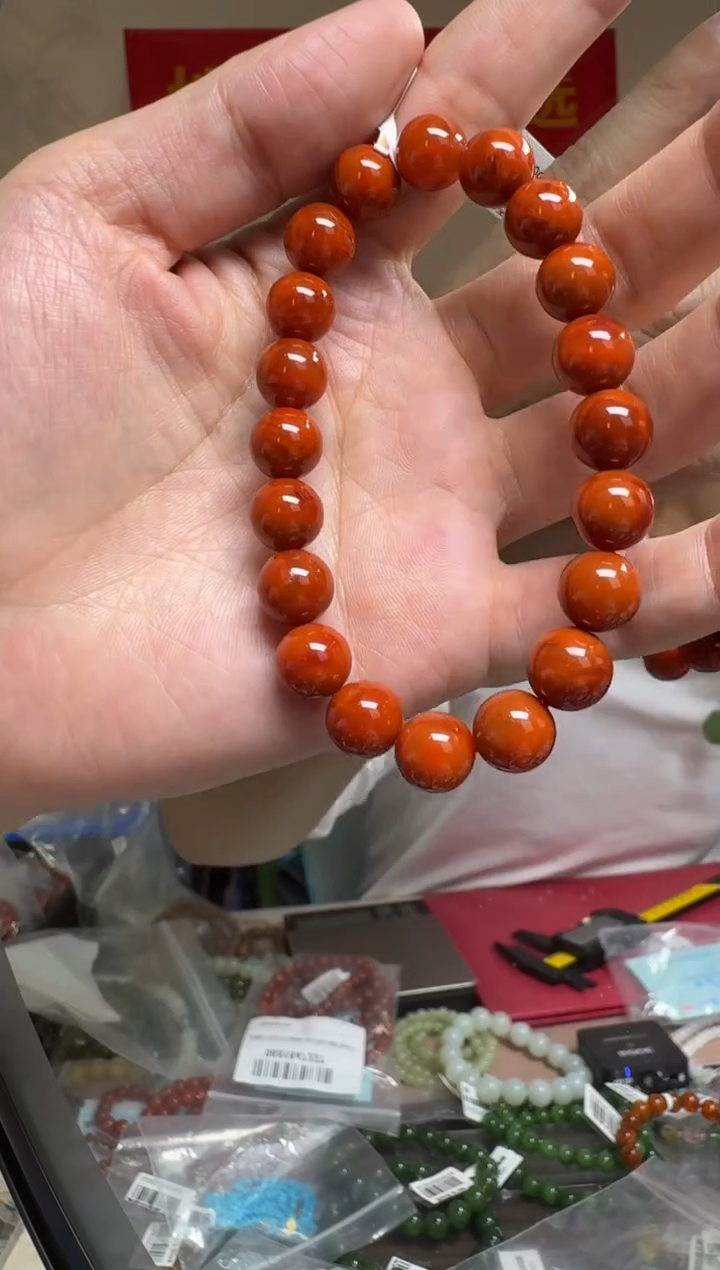 未镶嵌手串南红玛瑙约10-11mm南红圆珠单圈手串