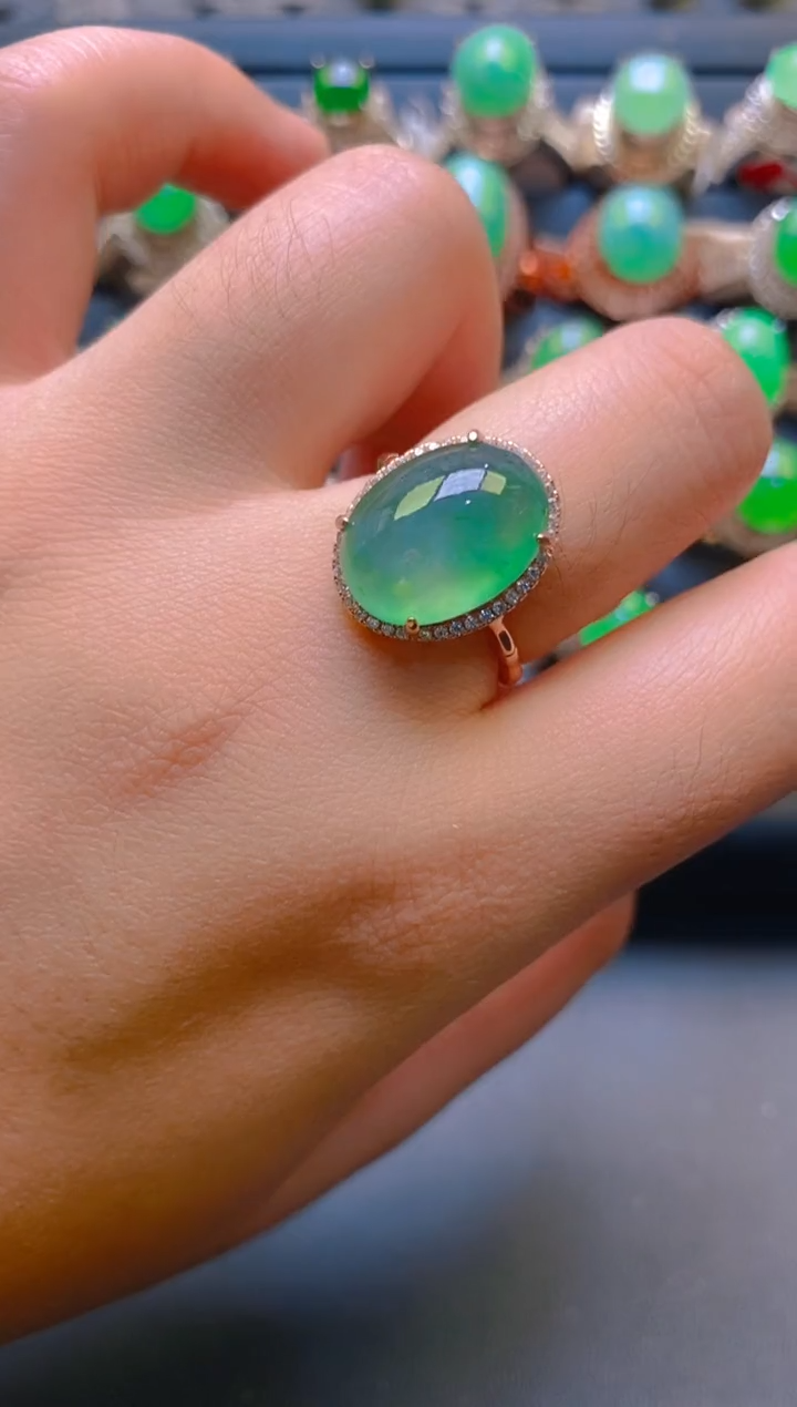 【闪购商品】翡翠耳饰银S925镶嵌天然A货翡翠1