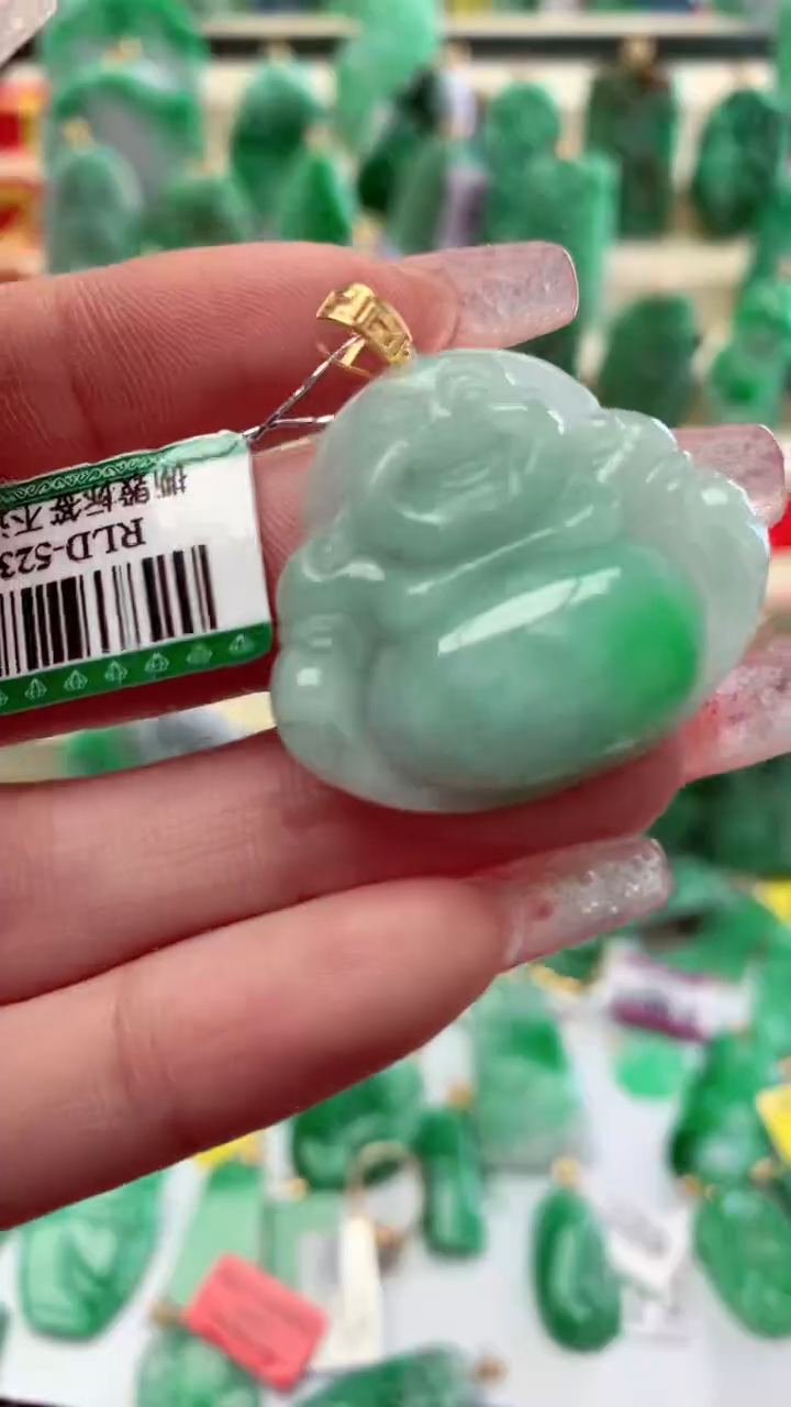 【闪购商品】翡翠颈饰18K金镶嵌挂件