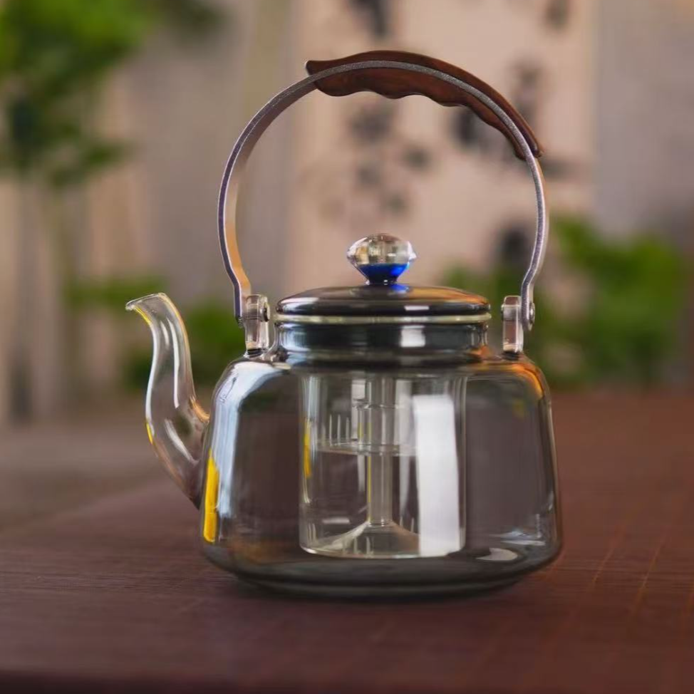 轩逸壶 高硼硅耐热玻璃蒸煮四代提梁壶可蒸茶可煮茶