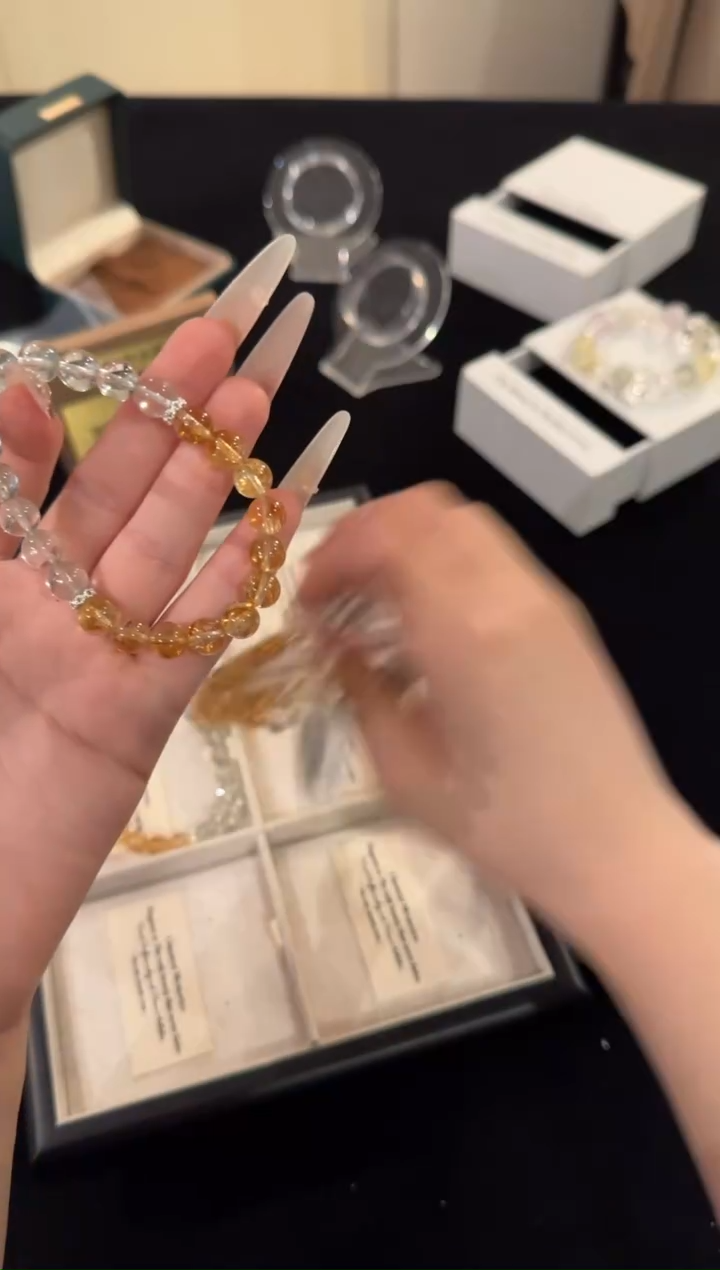 水晶手链合金黄塔晶x1274