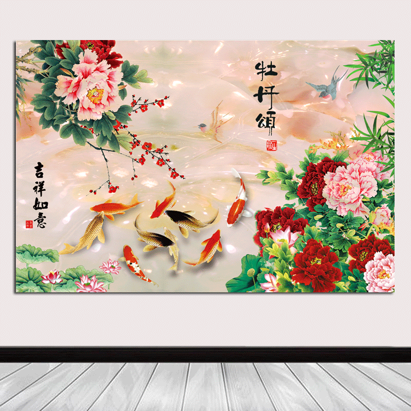 电视背景墙壁纸2025新款简约大气山水画无缝壁布客厅影视墙布定制