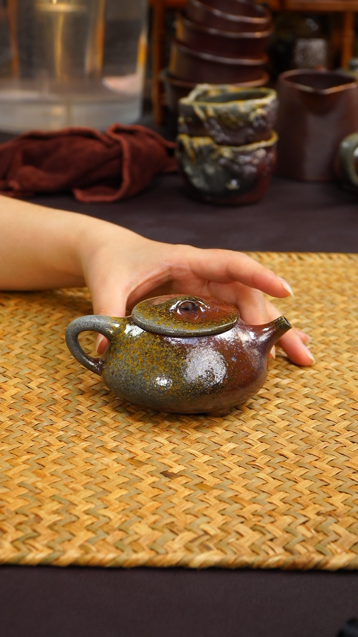 茶壶紫砂纯自然柴烧