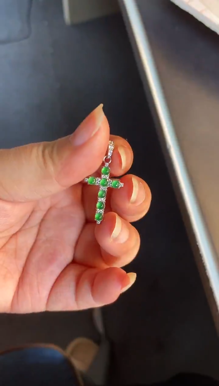 吊坠(不含链)银S925镶嵌翡翠1