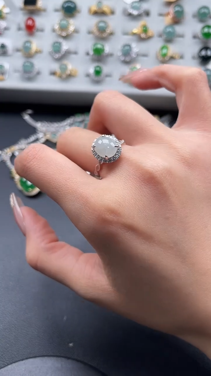 【闪购商品】翡翠戒指银S925镶嵌5464564