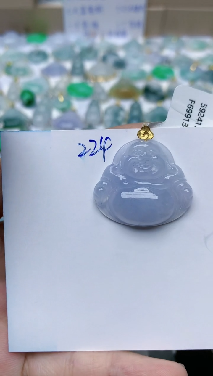 【闪购商品】翡翠颈饰18K金镶嵌天然翡翠A货    