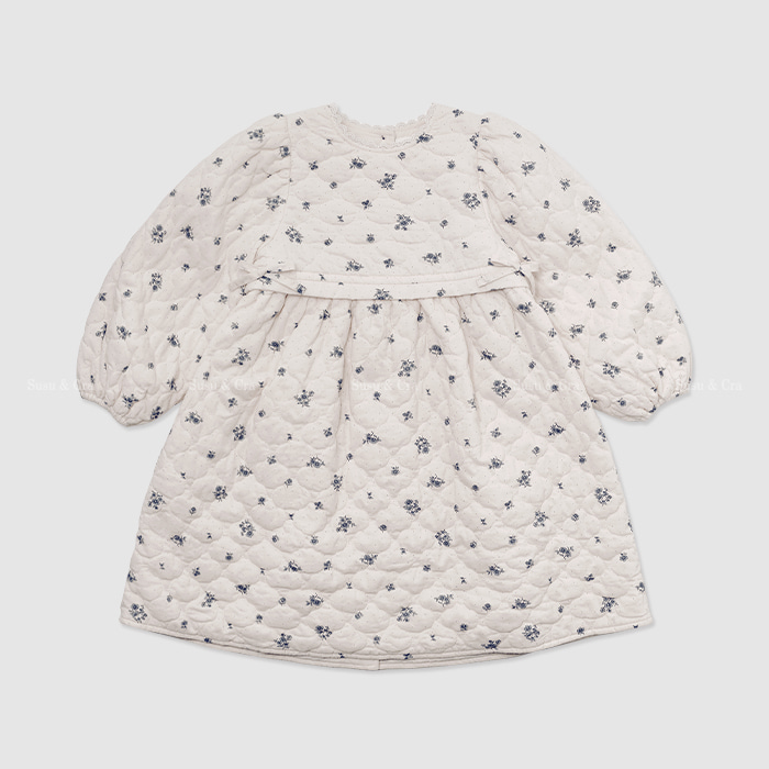 出口韩单  susu25冬季新款女童印花长袖夹棉连衣裙