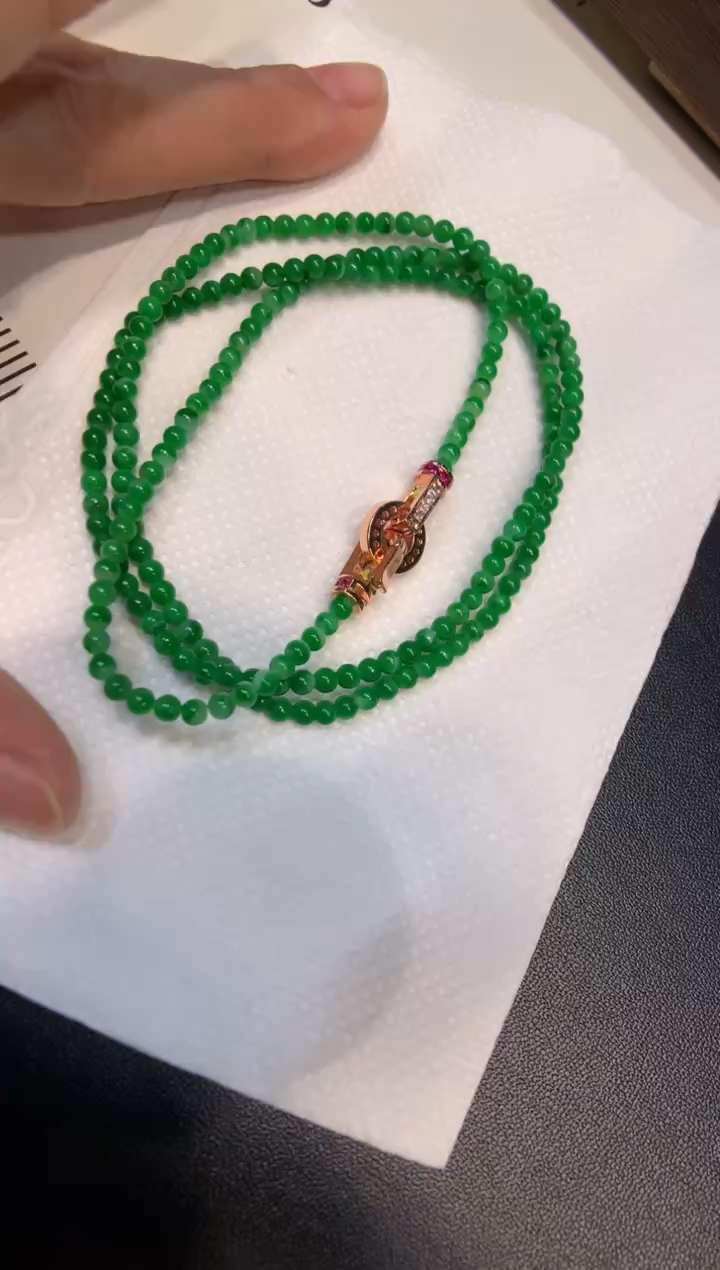 颈饰未镶嵌翡翠长串