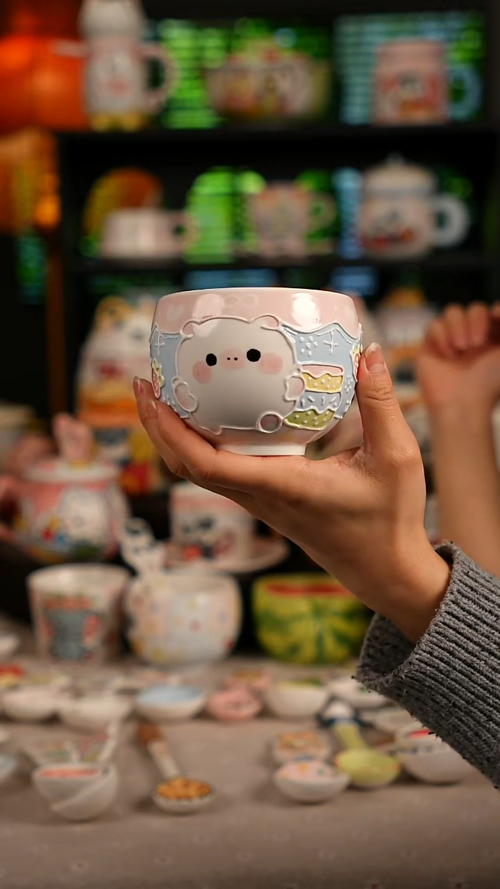 陶瓷无盖款景德镇高温釉下彩纯手绘创意瓷