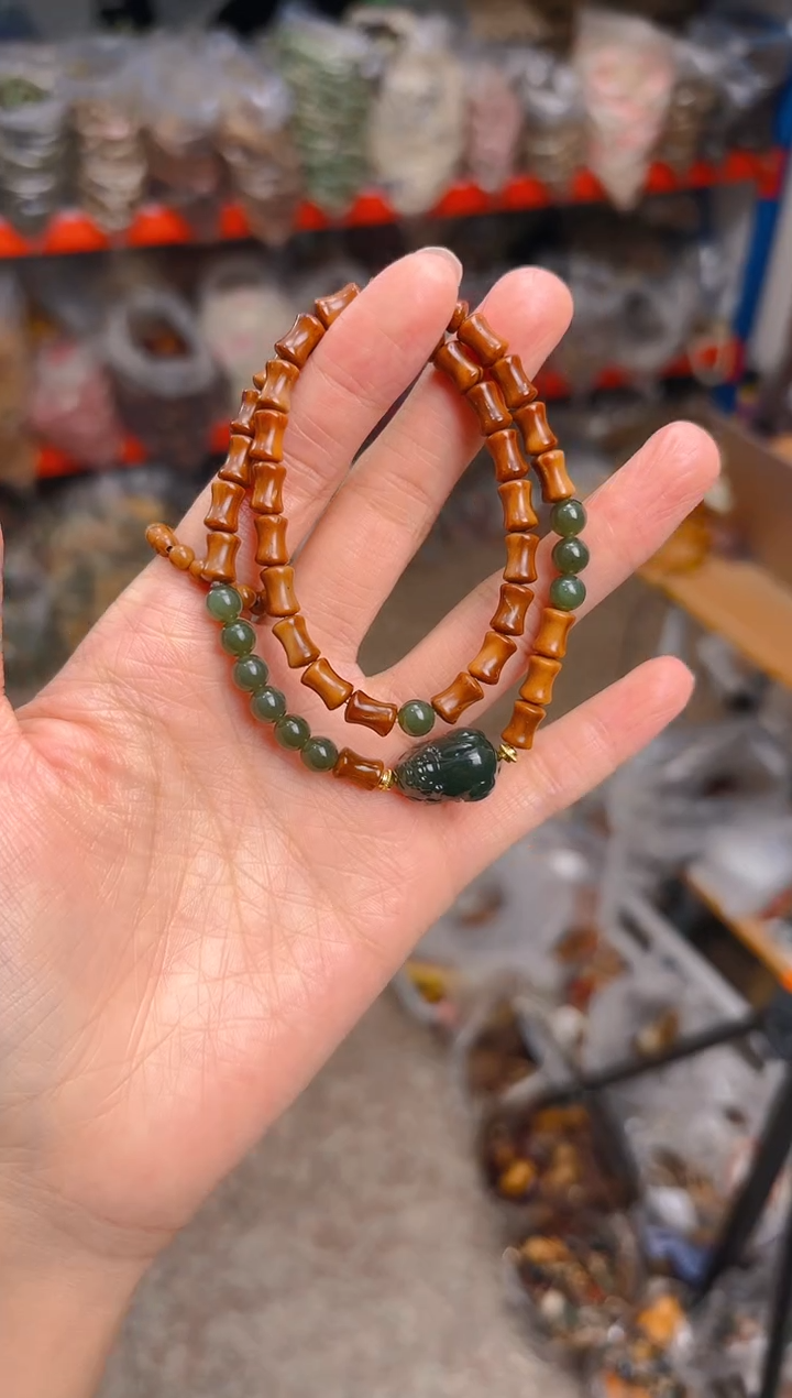 吊坠库克竹节双圈 貔貅