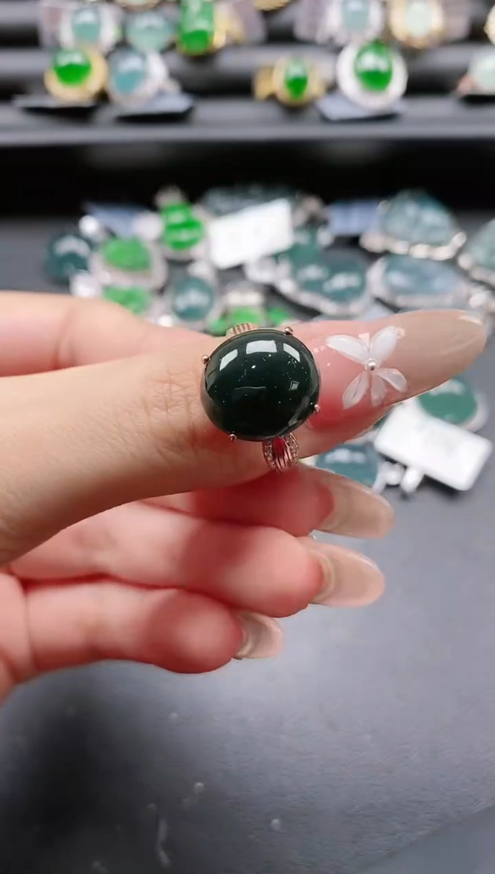 【闪购商品】翡翠戒指银S925镶嵌51511
