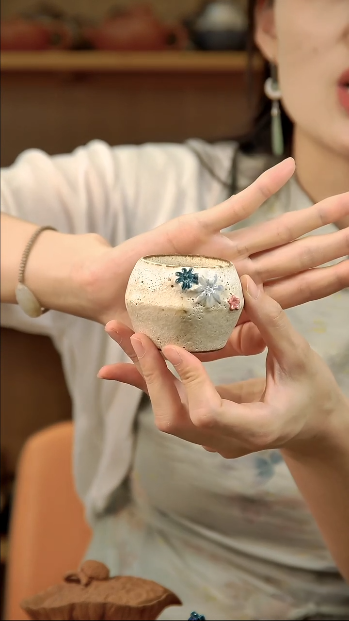   言野手作 粉引大号花杯