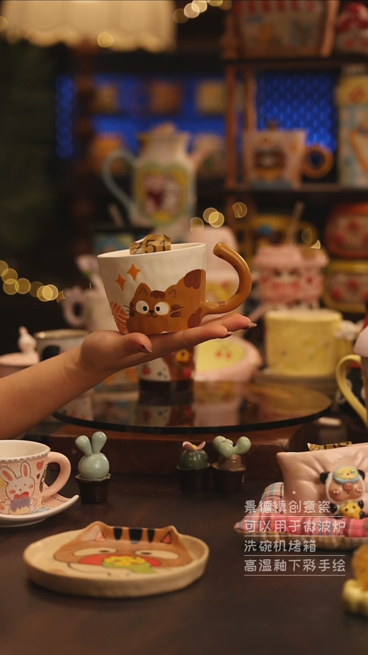 陶瓷景德镇可爱陶瓷釉下彩绘设计师款