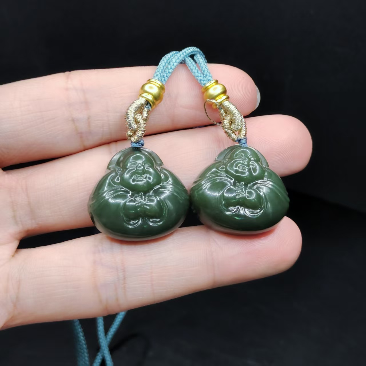 【康康严选】和田玉抱抱佛吊坠赠绳子X1【多样性发其一】约21-23-11mm