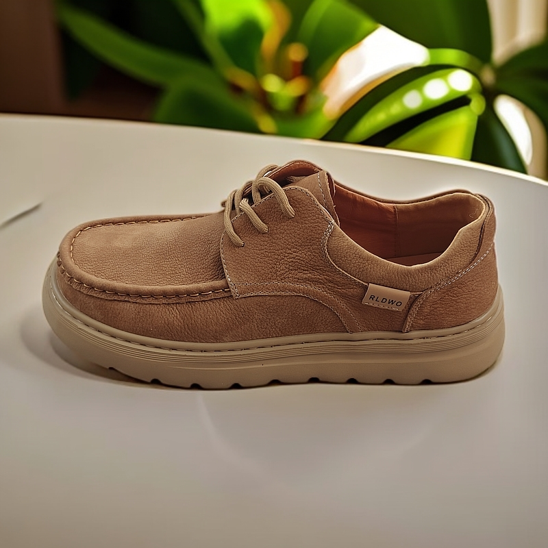 春季新款真皮厚底轻底休闲时尚男款潮牌痞帅鞋子工装鞋百搭系带