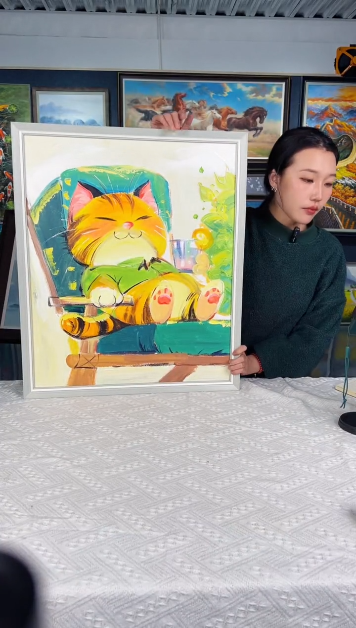 【闪购商品】油画113号 50*60 猫咪-手绘油画