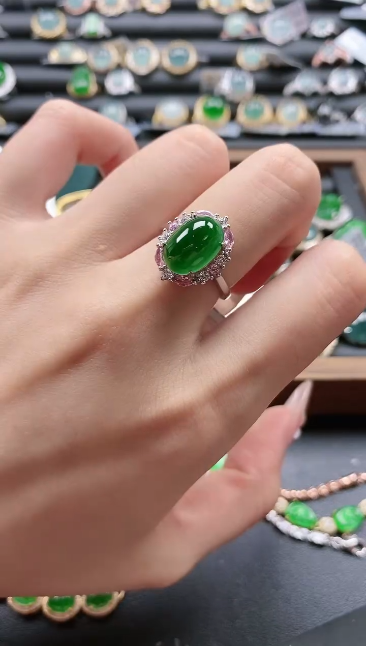 【闪购商品】翡翠戒指银S925镶嵌51151