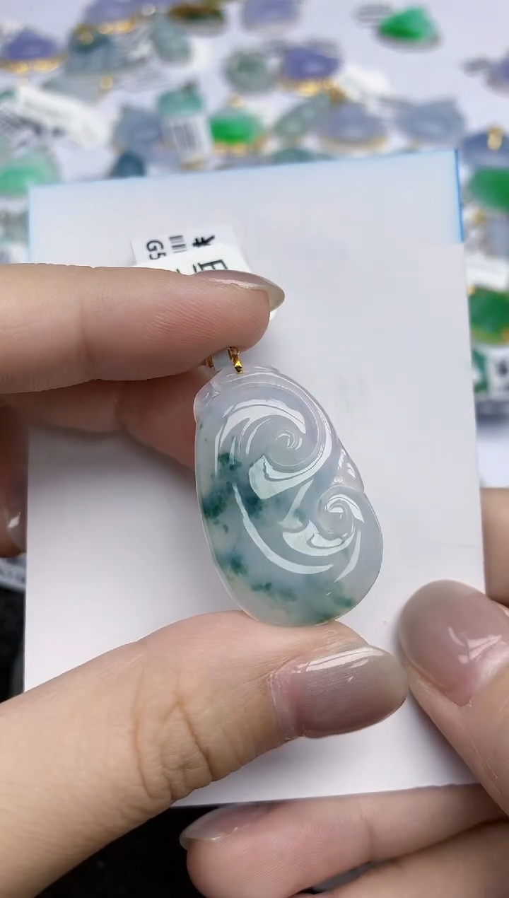 【闪购商品】翡翠颈饰18K金镶嵌天然翡翠A货