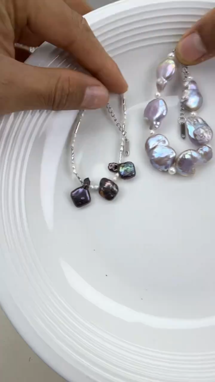 颈饰银S925镶嵌淡水珍珠1