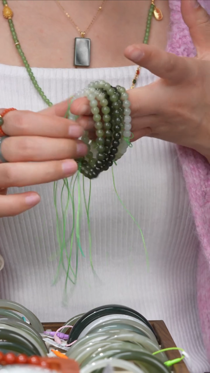 【闪购商品】和田玉手链未镶嵌045和田玉渐变手串6mm