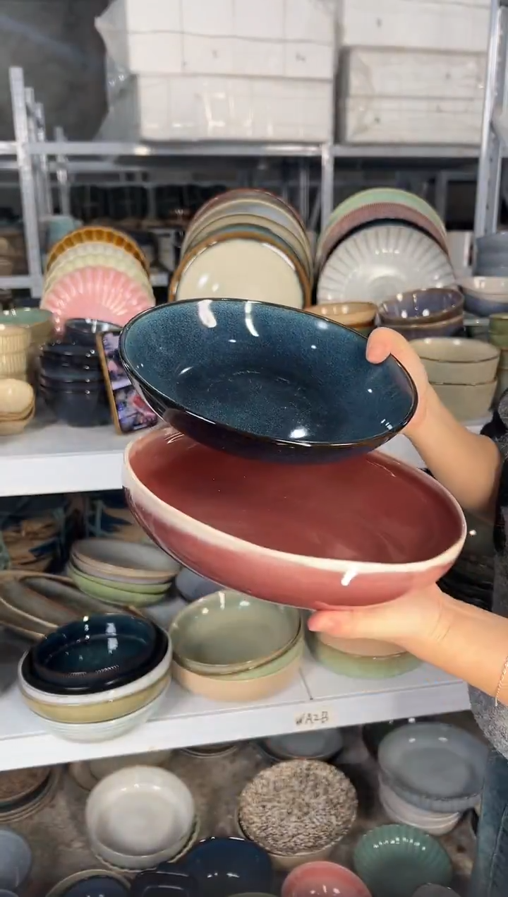 陶瓷外贸尾货瑕疵满20包邮X2 深盘组合