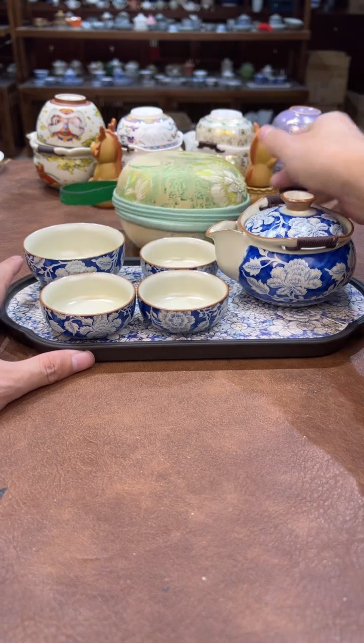真的很便宜会开片的旅行茶具